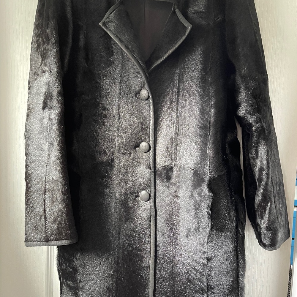 100% Authentic Goat Fur Theory Coat - NWOT